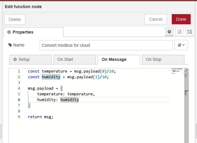 Modbus read function