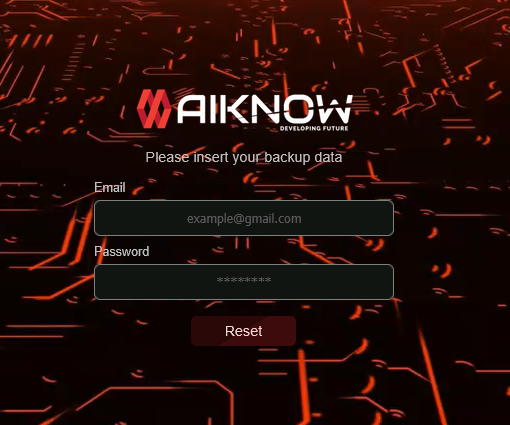Reset token